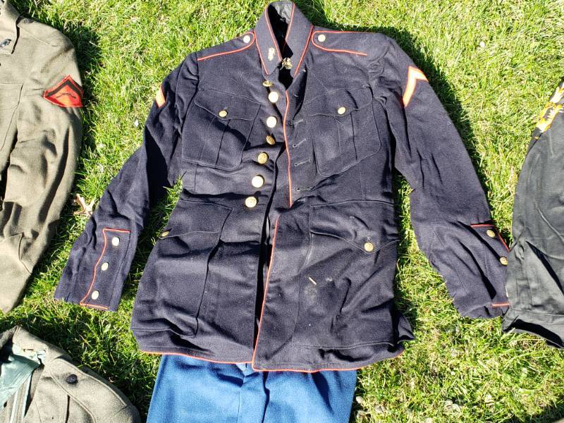 lot 82 image: Marine, Etc. Armed Service Uniforms Pins, Buttons, Patches, Etc.