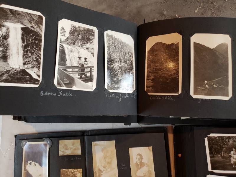 lot 107 image: Large Group of Antique Photos and Post Cards in Albums, Etc.  Portraits, Military Related, Vehicles, Landscapes, Travel, etc.