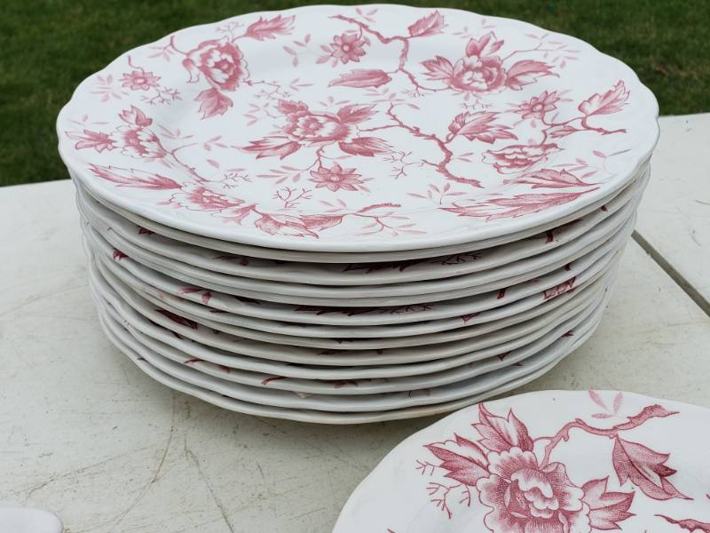 lot 88A image: Set of Double Phoenix Ironstone Pink Flora China (Part 2)