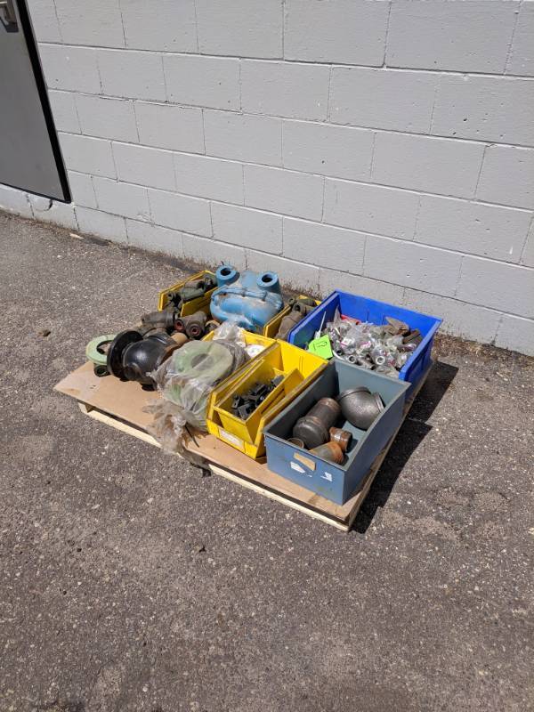 lot 17 image: Plumbing Pallet Lot - Pipe Fittings, Hangers, Calmps etc.