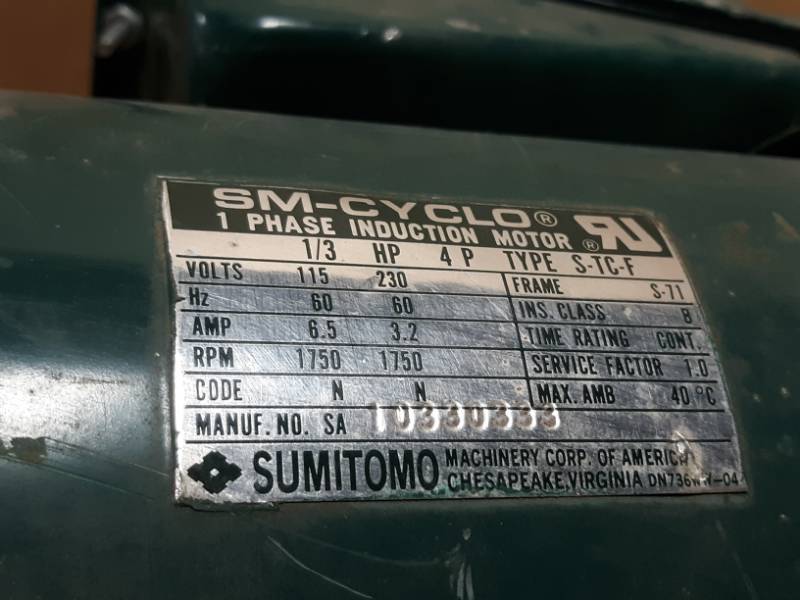 lot 46 image: 13 HP Electric Motor 1 Phase w Gearbox Works