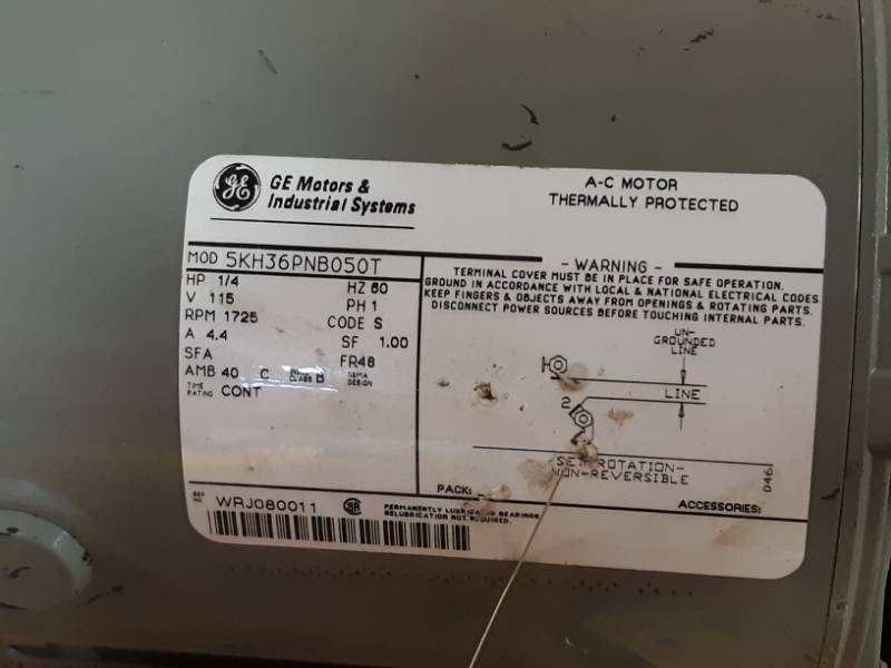 lot 61 image: GE Electric Motor 14 HP 1 Phase