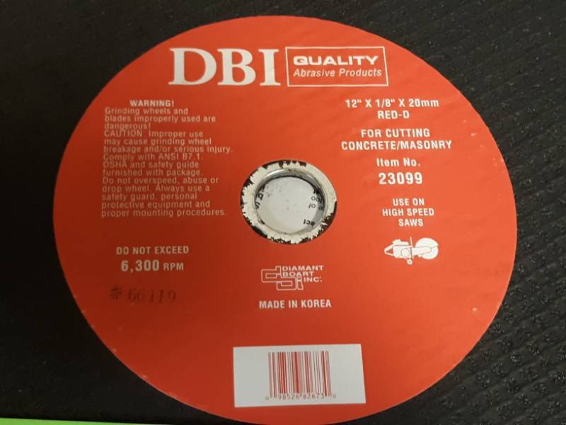 lot 34 image: (4) DBI 12 x 18 Concrete Masonry  Cutting Discs