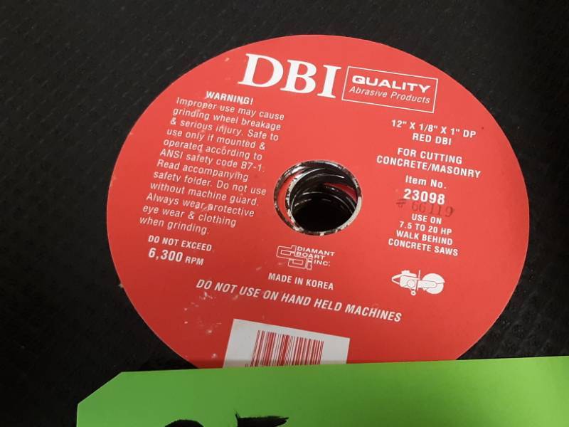lot 35 image: (10) DBI 12 x 18 Concrete Masonry  Cutting Discs