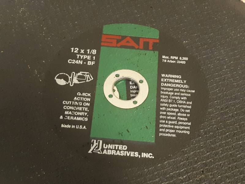 lot 40 image: (3) SAIT 12 x 18 Concrete Masonry Cutting Discs