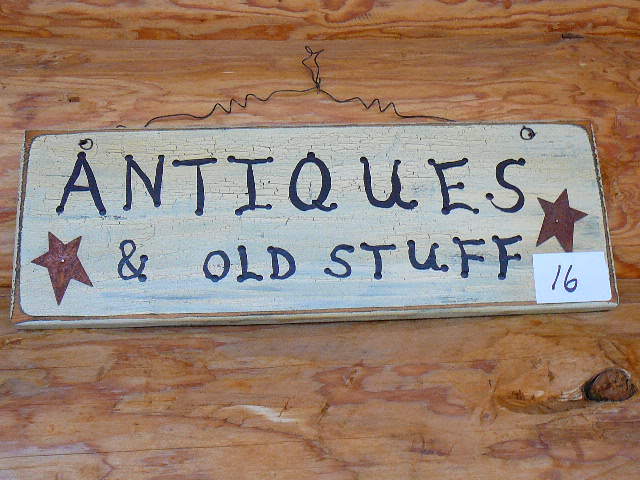 lot 16 image: Wooden Sign Antiques & Old Stuff