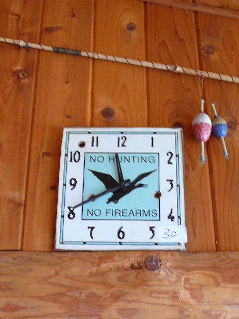 lot 30 image: Vintage Bamboo Cane Pole & Bobbers  Clock
