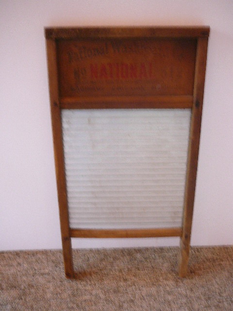 lot 52 image: Antique National Washboard, Glass