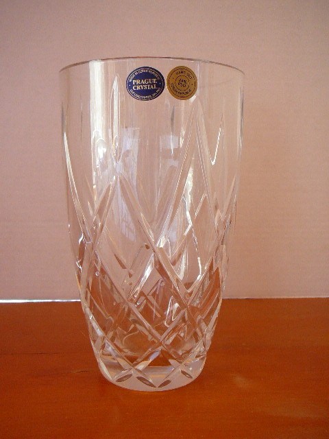lot 63 image: VASE - Prague Crystal Hand Cut
