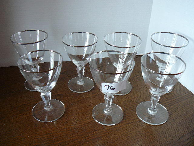 lot 96 image: Dessert Glasses With Silver Trim