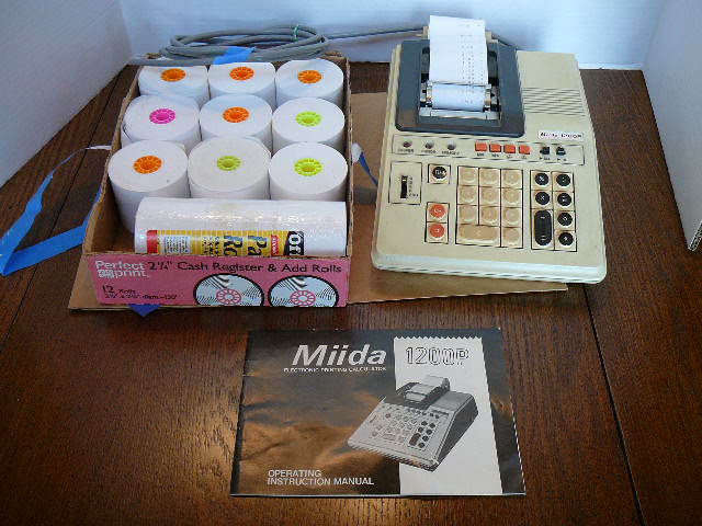 lot 118 image: Miida 1200P Calculator With Full Box of Refill Paper Rolls
