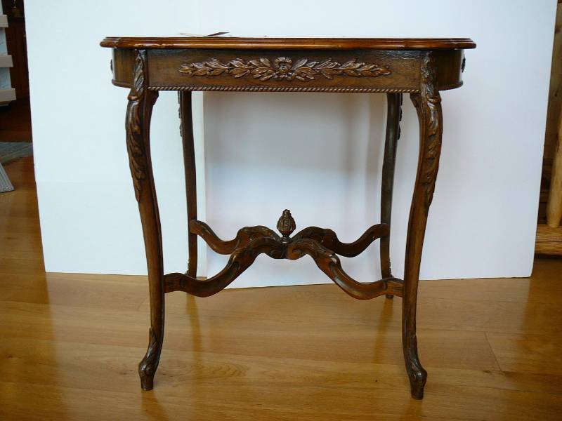 lot 131 image: Antique Wooden Table With Decorative Details