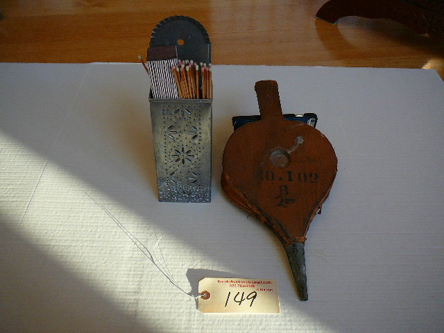 lot 149 image: Vintage Fire Starter & Match Stick Holder With Tall Matches