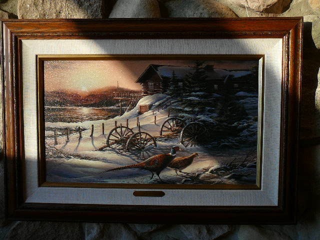 lot 150 image: Framed Canvas Painting  Peaceful Evening By Terry Redlin