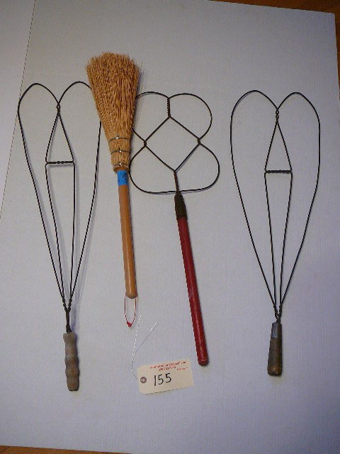 lot 155 image: Vintage Rug Beating Sticks & Straw Broom