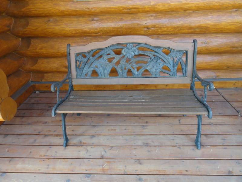 lot 6 image: 48 Wood & Iron Bench