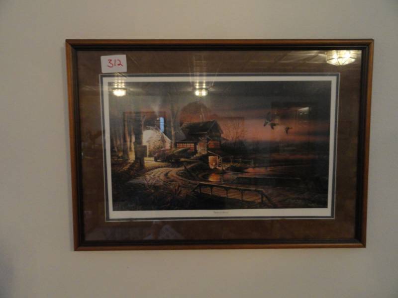 lot 312 image: Framed Print Hunters Haven
