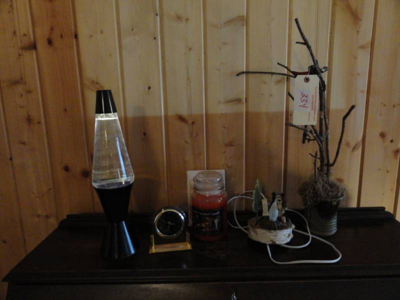 lot 334 image: Home Decor Lava Lamp, Candle,etc