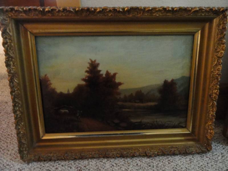 lot 351 image: Vintage Framed Oil Painting