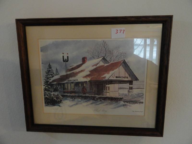 lot 377 image: Framed Print the Wayzata Depot