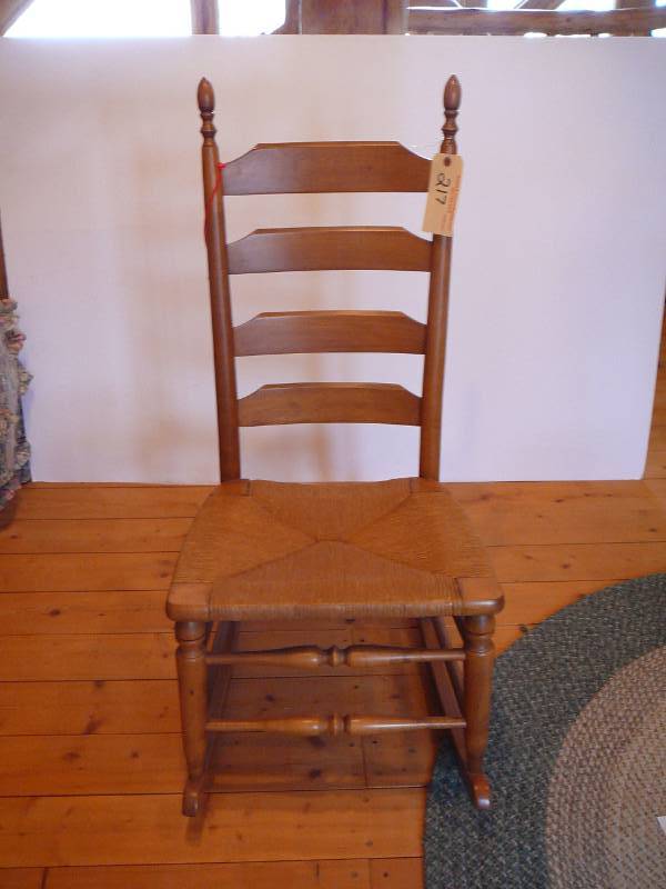 lot 217 image: Wicker Rocking Wooden Chair