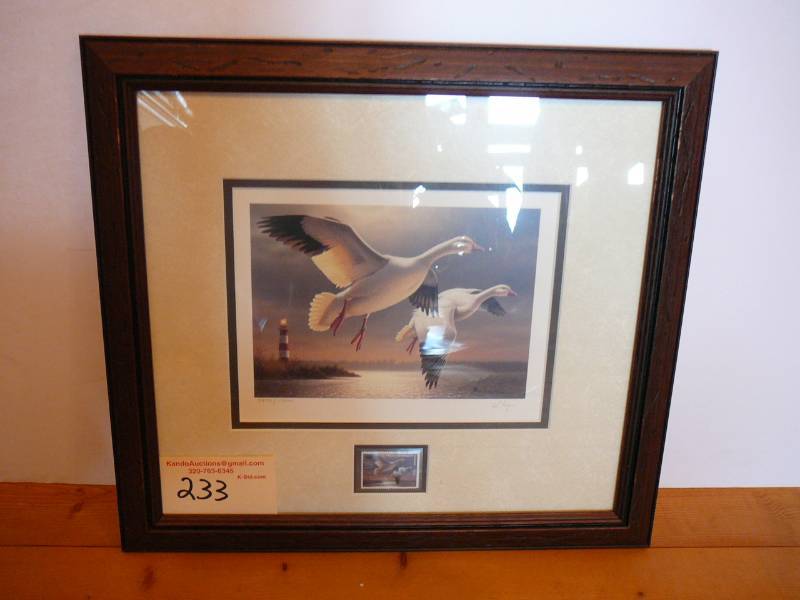 lot 233 image: Framed Print Migratory Bird Hunting with Conservation Stamp