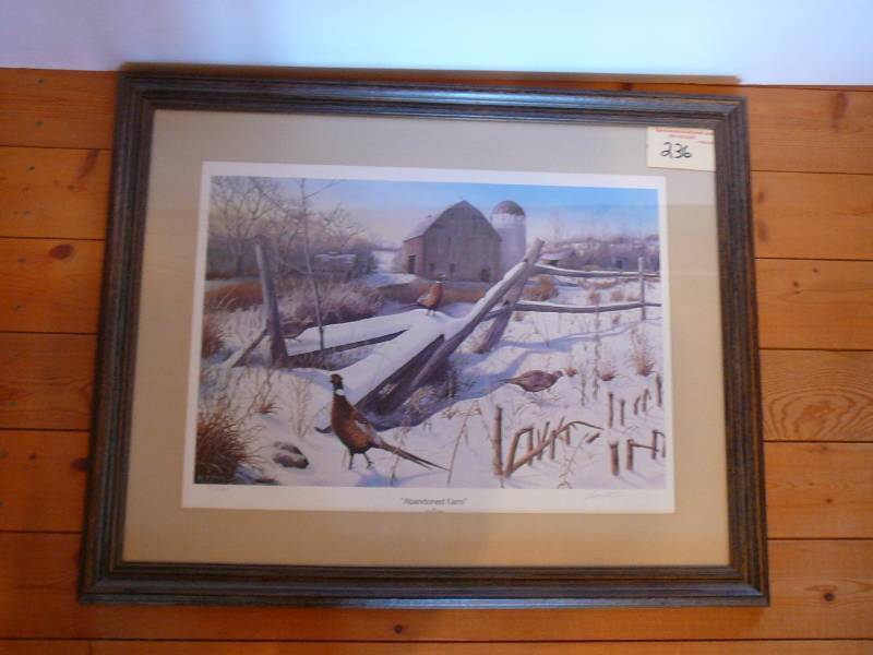 lot 236 image: Framed Print Abandoned Farm