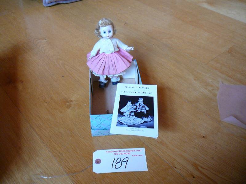 lot 189 image: Madame Alexander By Alexander-Kins For 1955 Doll Comes With Box & Book