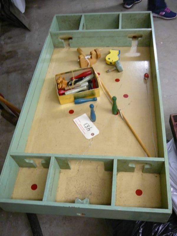 lot 483 image: Vintage Skittles Spinning Top Board Game circa 1940  Fishing Game