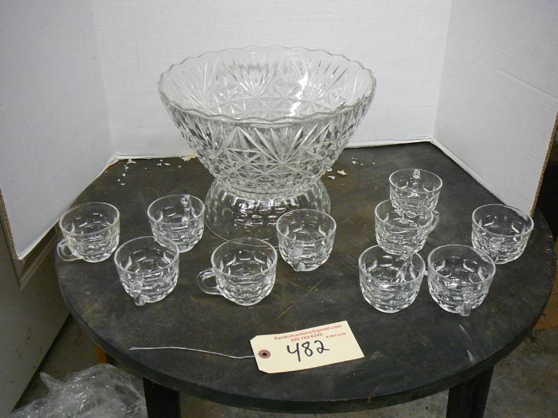lot 482 image: Punch Bowl with cups