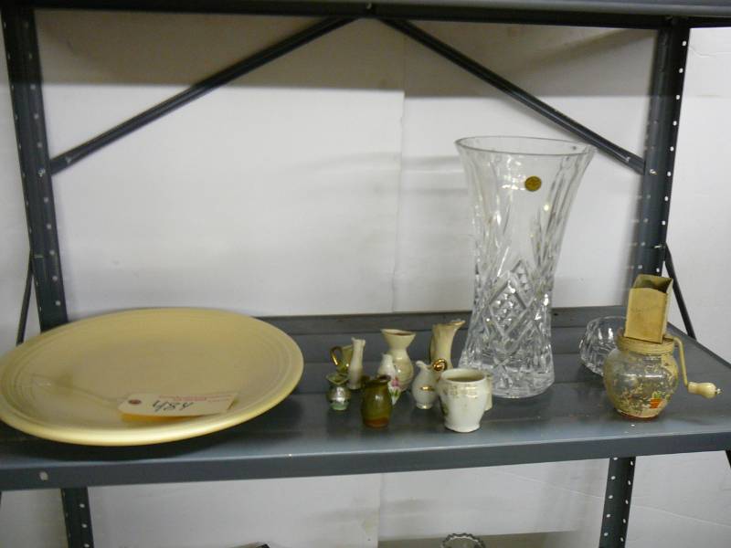 lot 484 image: Cut Glass Crystal Vase & Candy Dish & Misc