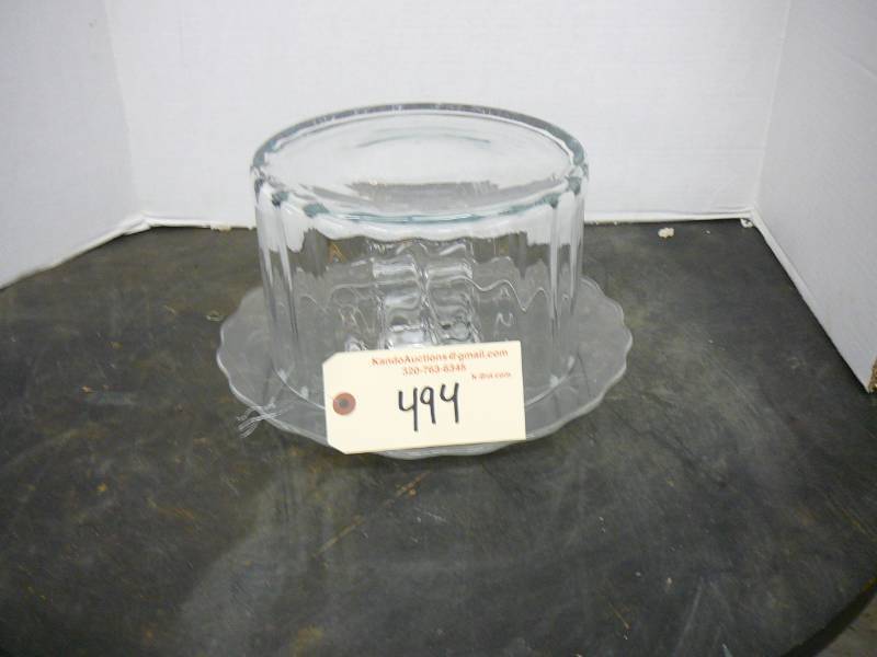 lot 494 image: Large Bowl & Large glass plate with handle