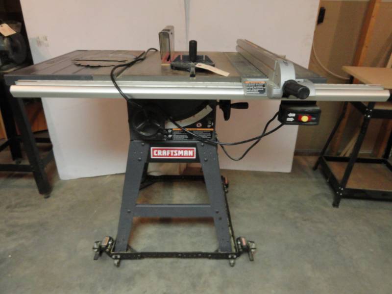 lot 409 image: Craftsman Table Saw on Wheels