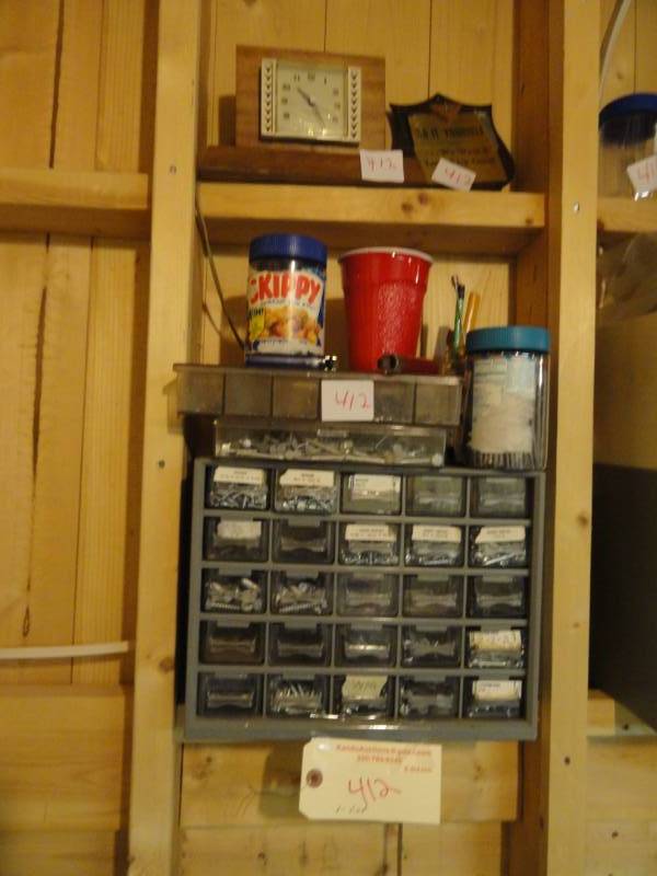 lot 412 image: Storage Bins and Hardware