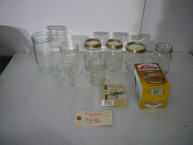 lot 596 image: Canning Jars, & Lids