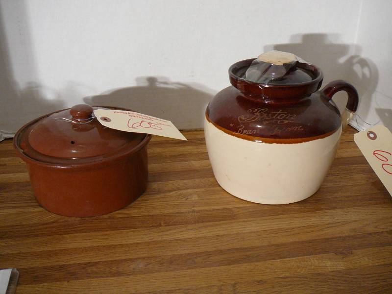 lot 605 image: Boston Bean Town & Weller Pottery Container