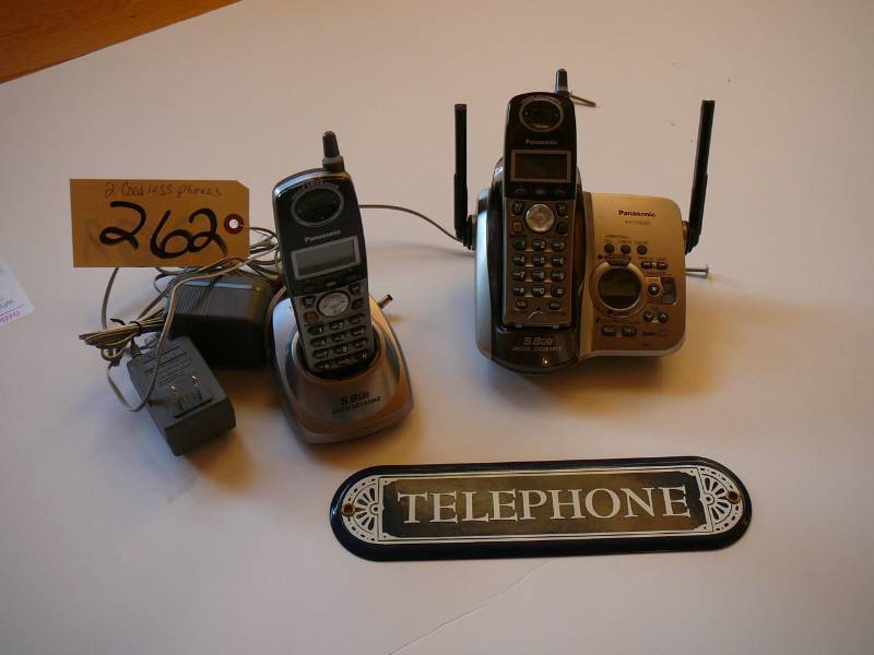 lot 262 image: Cordless Phones and Telephone Sign