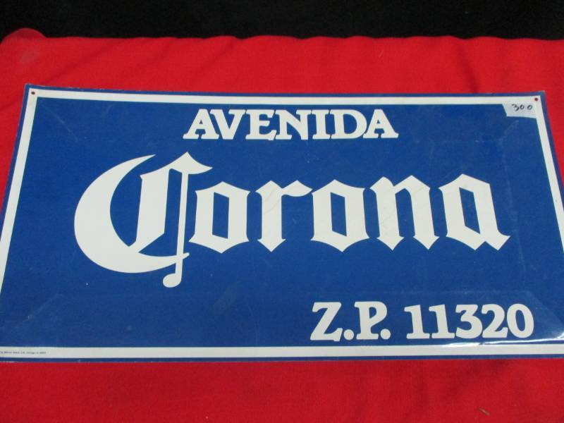 lot 134 image: Corona Metal Sign 24 x 12