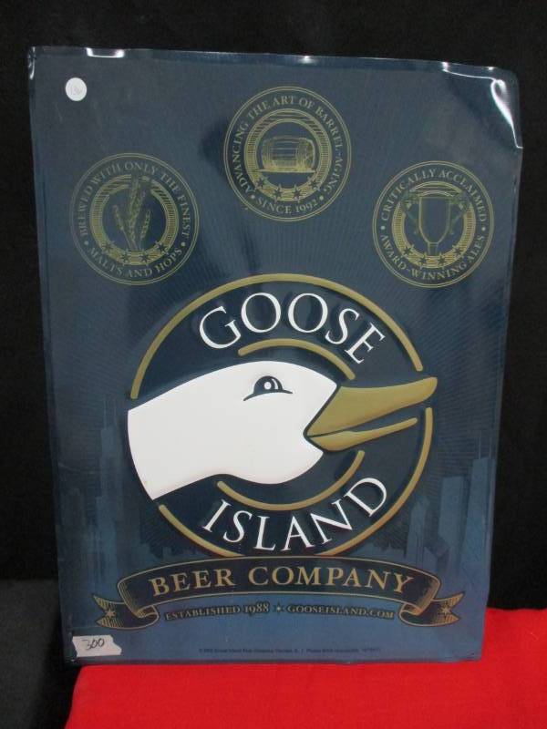 lot 136 image: Goose Island Metal Sign 17 12 x 24