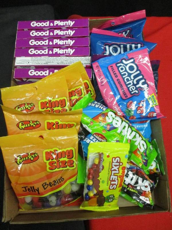 lot 189 image: Good and Plenty, Jolly Ranchers, Sixlets and jelly Beans