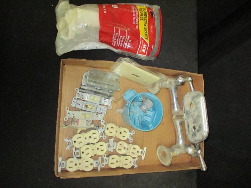 lot 146 image: Old Gaucet with Soap Holder and Electrical Stuff