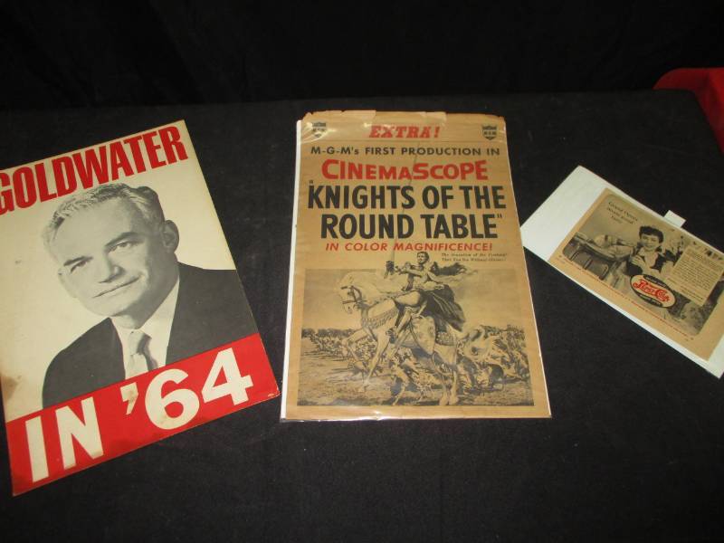 lot 173 image: Old Movie PosterKnights of The Round Table and Old Goldwater Election Campaign Poster and Pepsi Cola