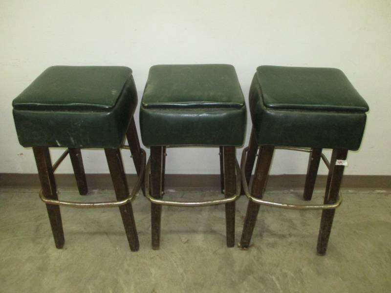 lot 49 image: 3 Nice Heavy Duty Bar Stools