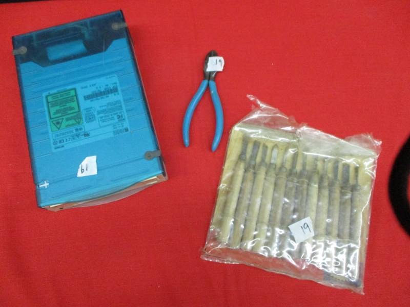 lot 54 image: Plyer, Wood tools, CD hardrive
