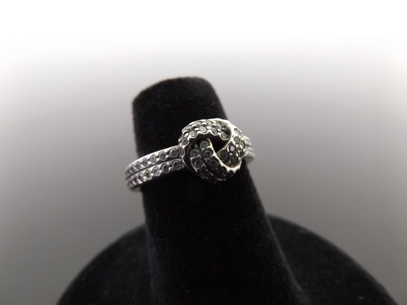 lot 70 image: .925 Sterling Silver PANDORA ALE Love Knot Ring Size 4.75