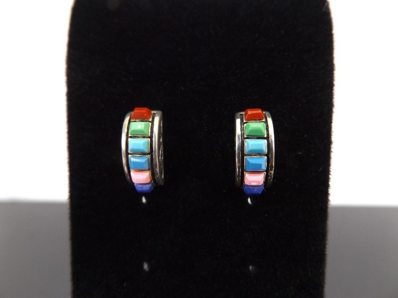 lot 98 image: .925 Sterling Silver Silpada Multi Gemstone Earrings