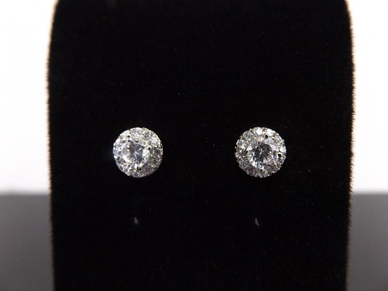 lot 99 image: .925 Sterling Silver Crystal Earrings
