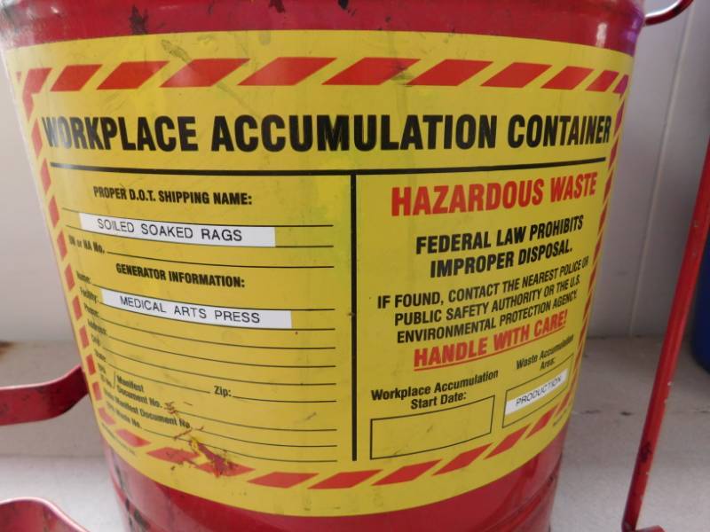 lot 36 image: Metal Workplace Hazardous Waste Container