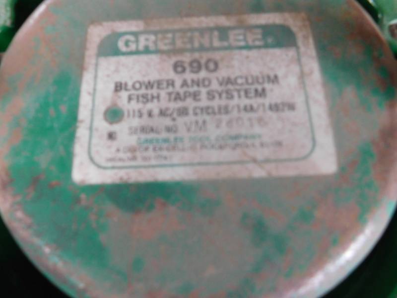 lot 49 image: Greenlife Blower and Vacuum Fish Tape System 115v AC