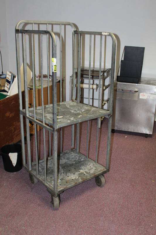 lot 37 image: 2-Tier Metal Utility Cart